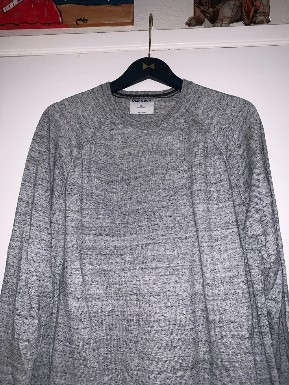Old Navy Men's Heather Gray Long-Sleeve Crewneck Sweater